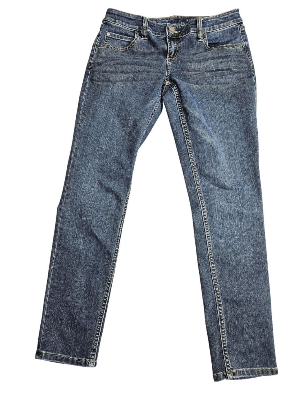 The Limited Slim Boyfriend Jeans Womens 2 Blue Med Wash Mid Rise Stretch Denim